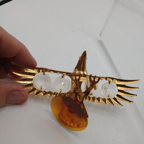 Eagle In Flight Figurine Crystal Gold - Mid Century Modern - Picture 2 of 4